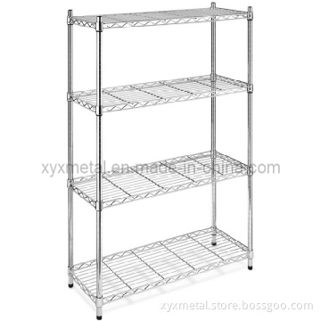 4 Tiers Chrome Shelving Stand Wire Mesh Shelf Rack